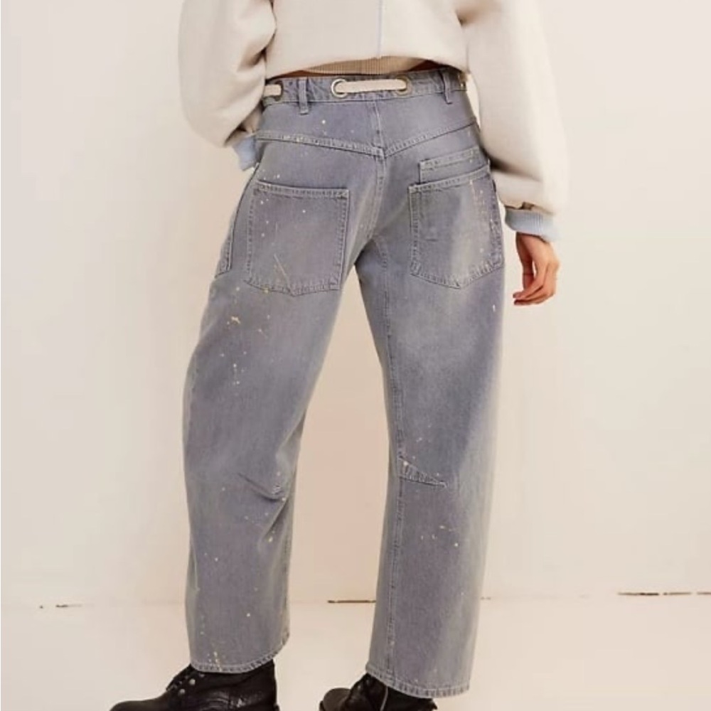 Free People We The Free Moxie Pull-On Barrel Jeans - Picture 2 of 9